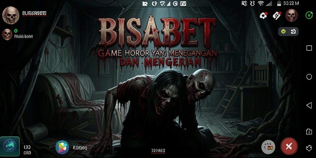 Screenshot utama menunjukkan gameplay menegangkan dari BISABET saat bertemu monster.