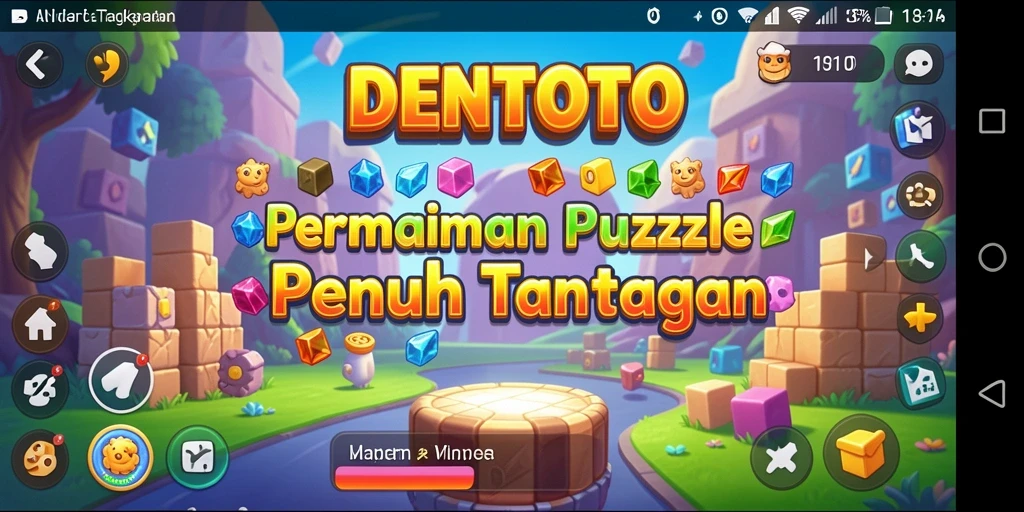 Tampilan gameplay DENTOTO dengan teka-teki menarik.