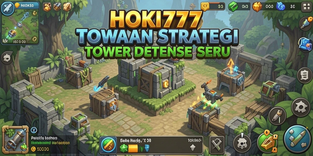 Tangkapan layar gameplay HOKI777 yang menunjukkan strategi tower defense yang menarik.