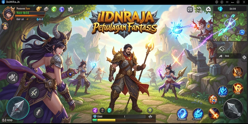 Tampilan gameplay <strong>IDNRAJA</strong> yang menampilkan aksi seru dan petualangan mendebarkan.