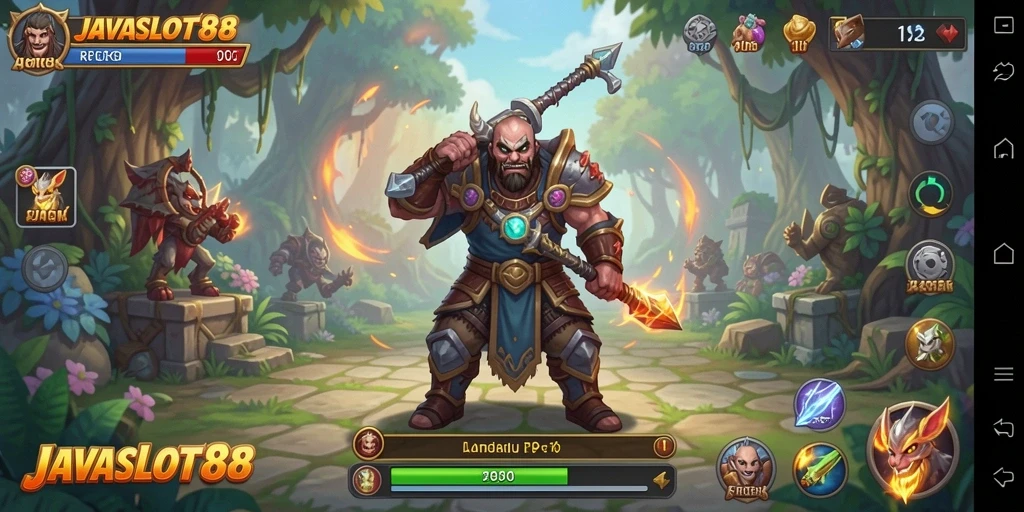 Screenshot utama <strong>JAVASLOT88</strong> memperlihatkan pertempuran seru dalam game RPG.