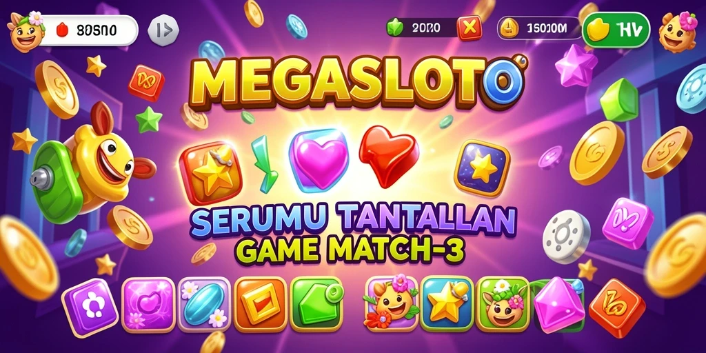 Tampilan gameplay MEGASLOTO yang seru dan menantang dalam kategori Match-3.